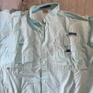 Columbia Blue Casual Button Down Shirt